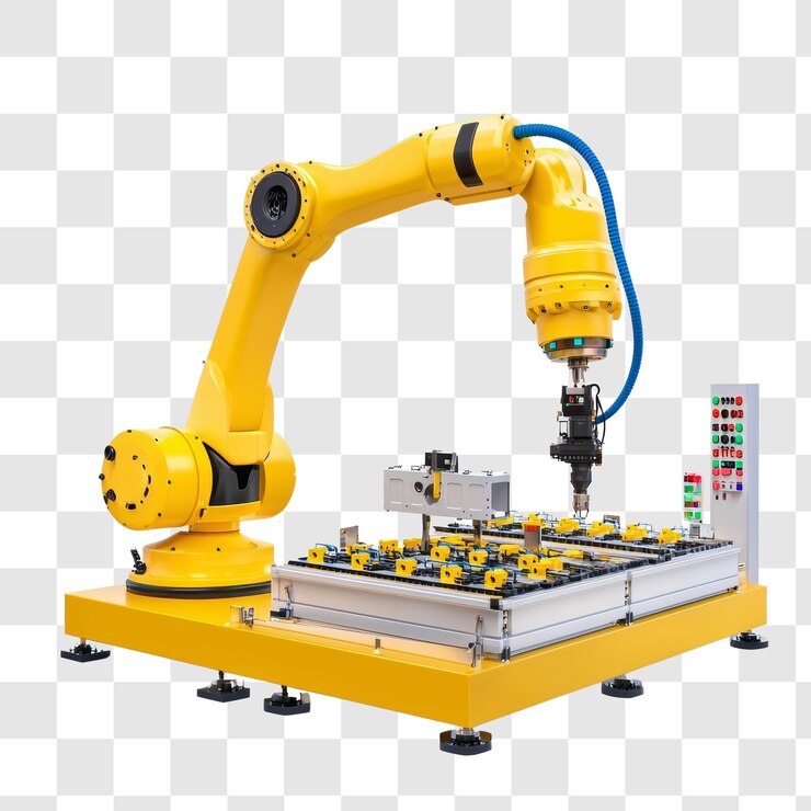 PSD industrial robot arm with automated workstation