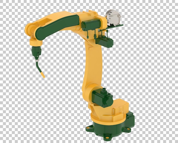 PSD industrial robot on transparent background 3d rendering illustration