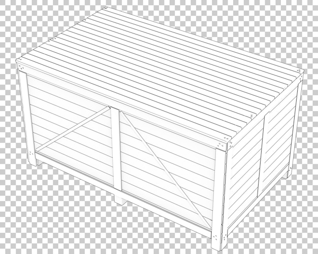 PSD 透明な背景の3dレンダリングイラストの工業用配送ボックス