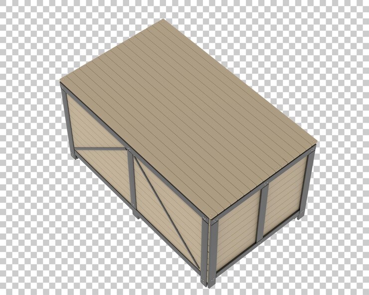 PSD 투명 한 배경 3d 렌더링 그림에 산업 배송 상자