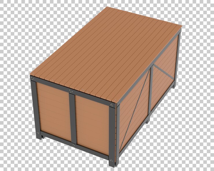 PSD 투명 한 배경 3d 렌더링 그림에 산업 배송 상자