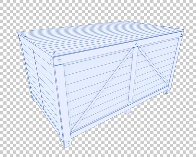 Industrial shipping box on transparent background 3d rendering illustration