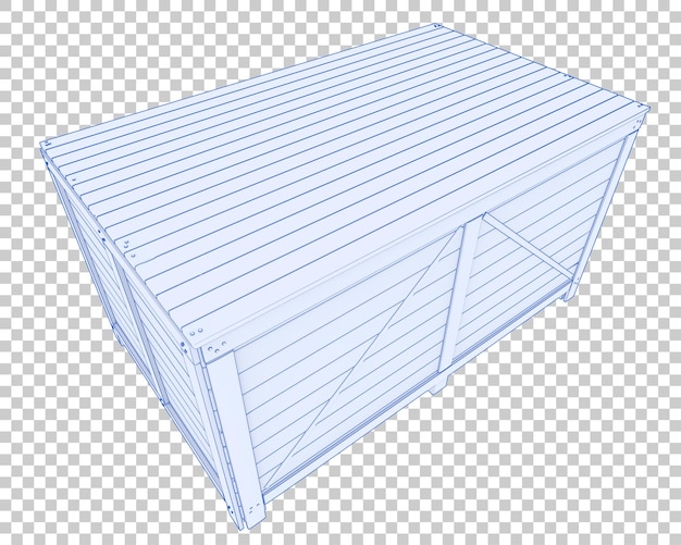 Industrial shipping box on transparent background 3d rendering illustration