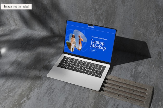 PSD industriële laptop mockup voor het presenteren van uw ui-ontwerp aan klanten