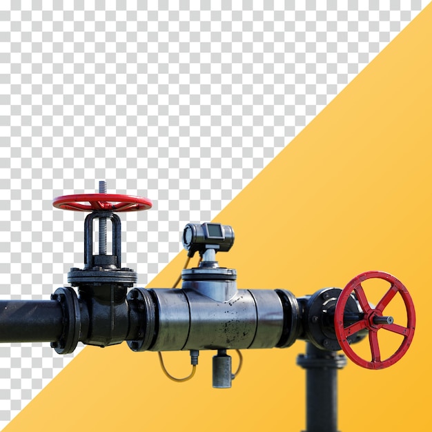 Industriële pijpleidingsklep met drukmeter