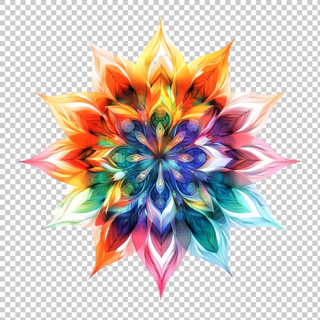 Indviklet farverigt blomstermandala-kunstdesign