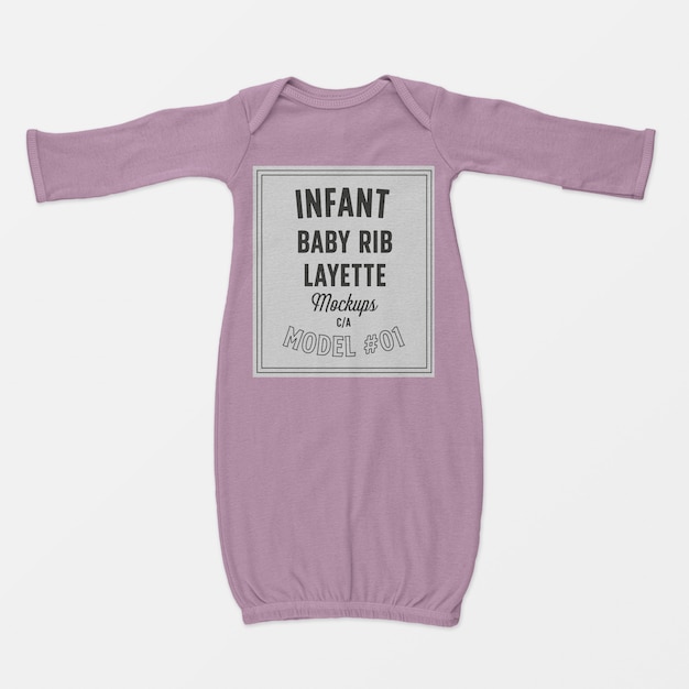 Infant baby rib layette mockup 