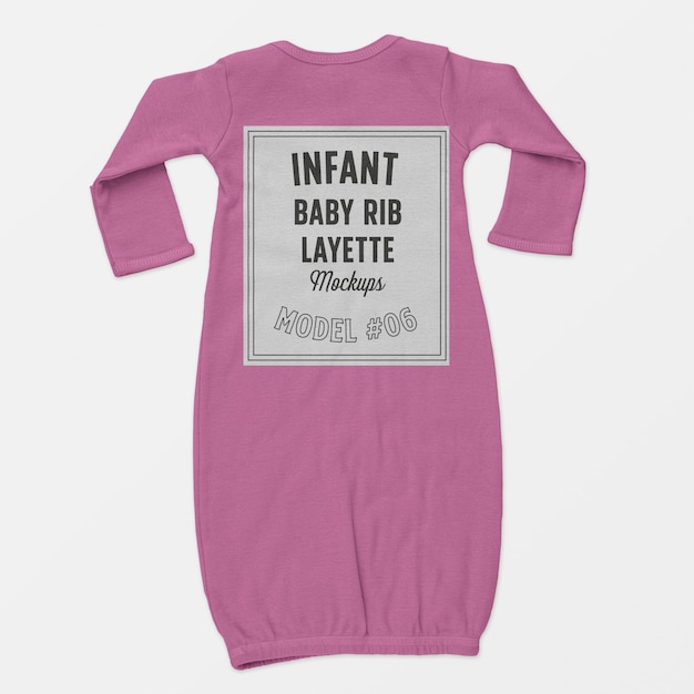 Infant baby rib layette mockup 