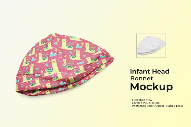 Infant head bonnet mockup