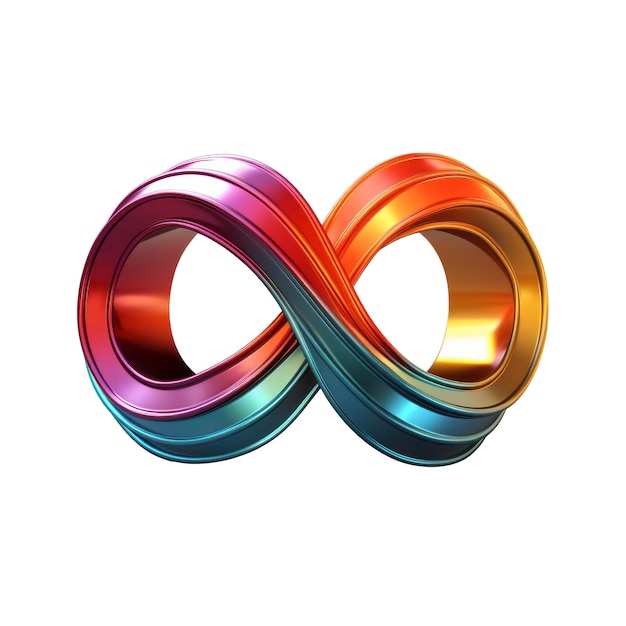 PSD logo a gradiente di loop infinito sullo sfondo trasparente creato con ia generativa