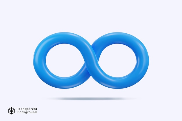 PSD infinity icon 3d rendering vector illustration