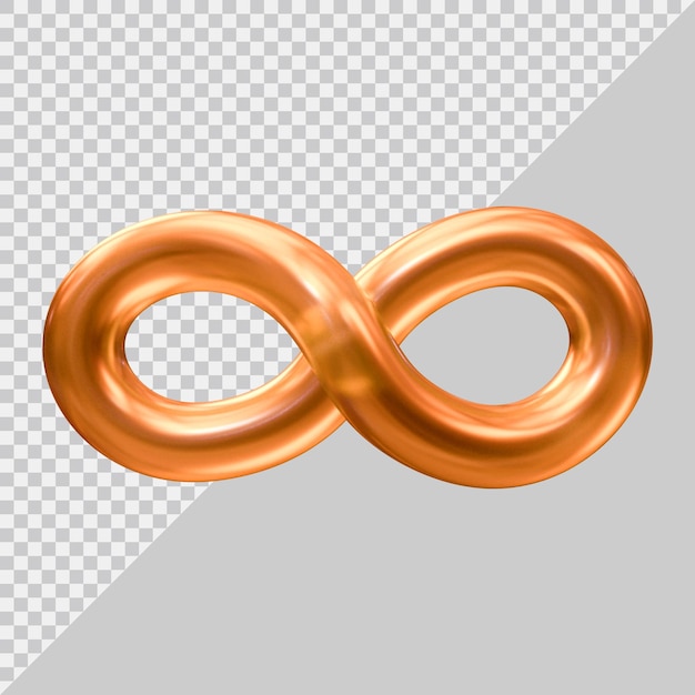 PSD infinity icon logo with 3d modern style