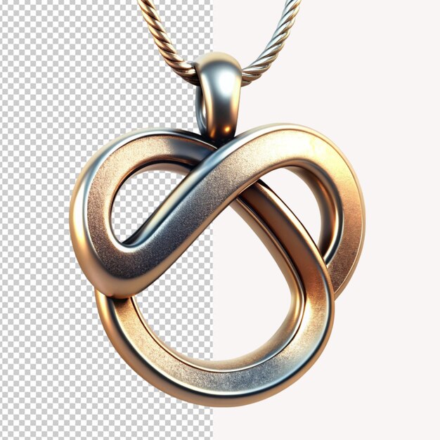 PSD infinity sign pendant on transparent background