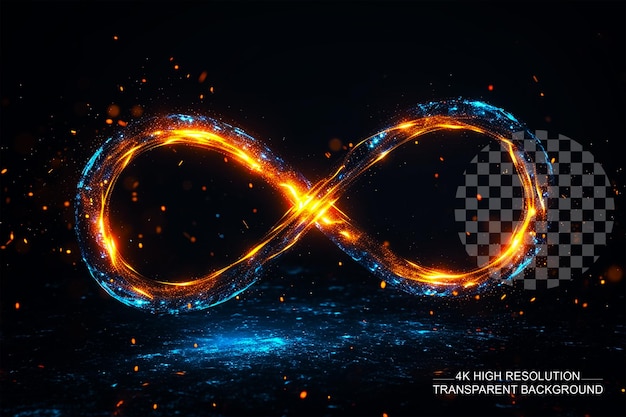 PSD infinity symbol with glowing effect glowing light effects on transparent background