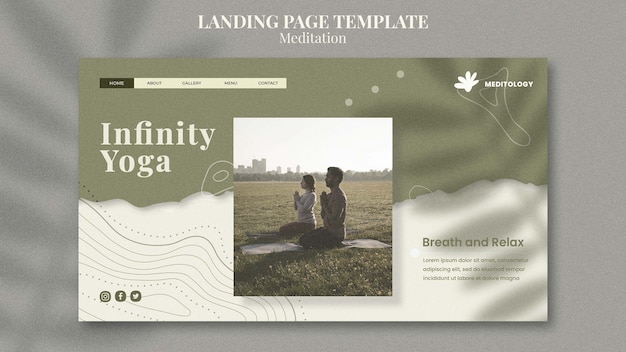 PSD infinity yoga landing page template