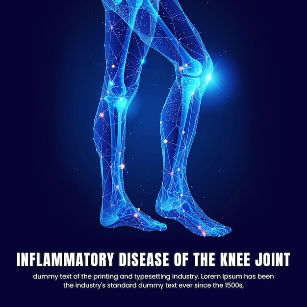 PSD inflammatory disease of the knee joint social media post template background
