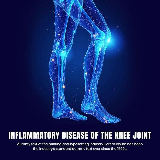 PSD 膝関節の炎症性疾患 ソーシャルメディアの投稿テンプレート背景