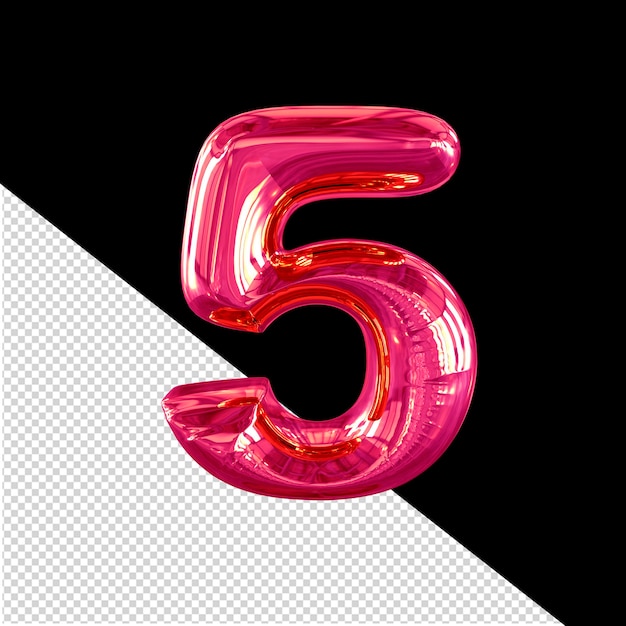 Simbolo 3d gonfiabile numero 5