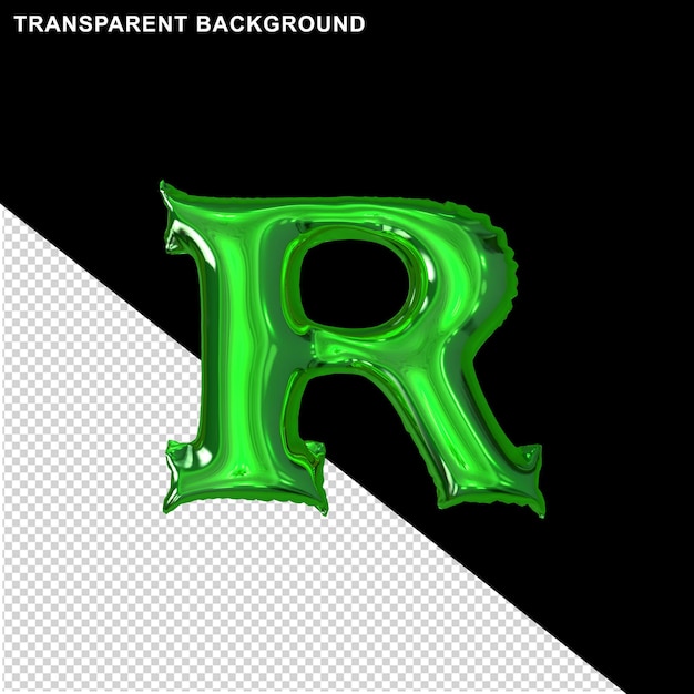 PSD inflatable letter r