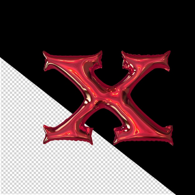 PSD inflatable red symbol letter x