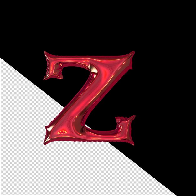 PSD inflatable red symbol letter z