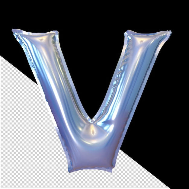 Inflatable symbol letter v