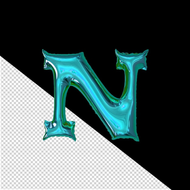 PSD inflatable turquoise symbol letter n