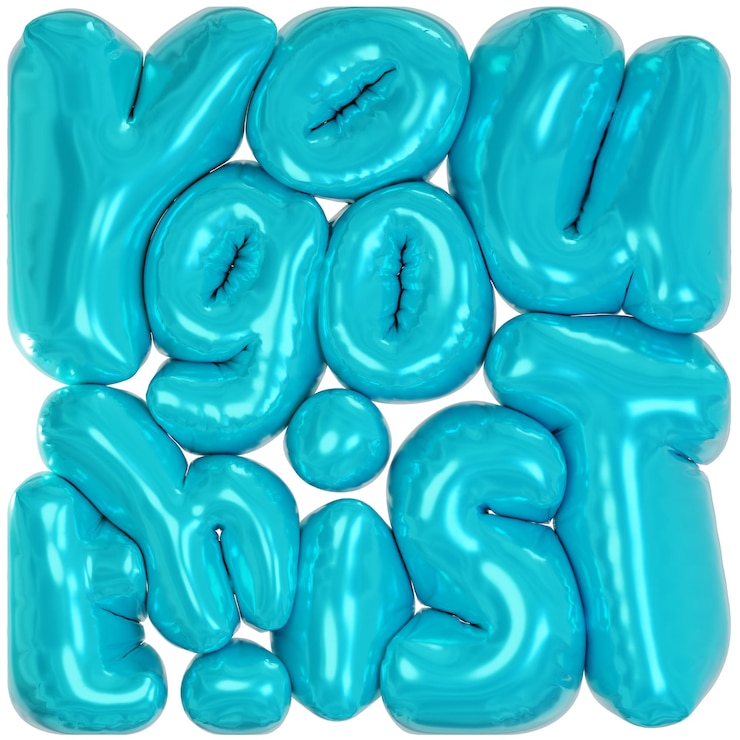 PSD inflated 3d balloon text you got this in bold aquamarine metallic balloon bubble style typography