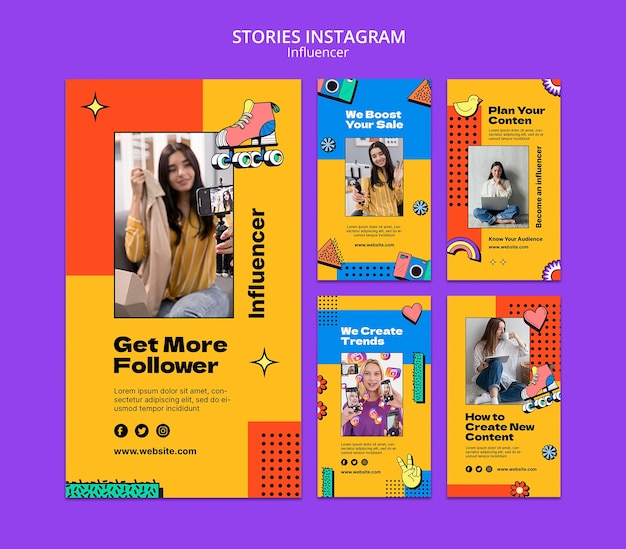 PSD influencer contenuti storie di instagram