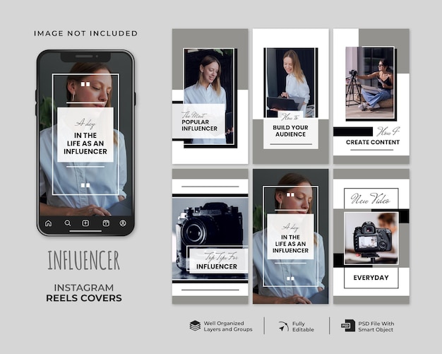 Influencer instagram reels cover template