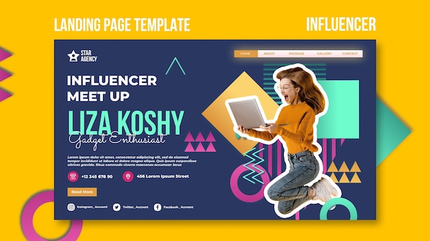 Influencer landing page template