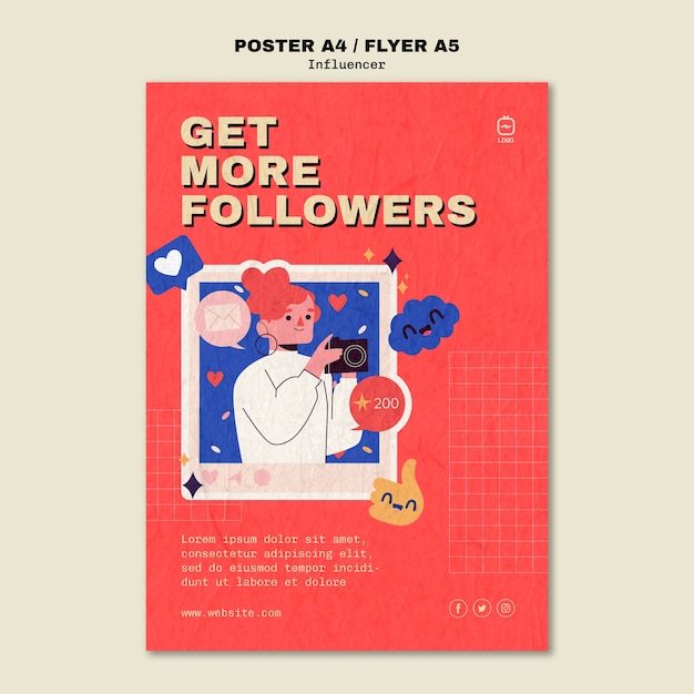 PSD influencer lifestyle poster template
