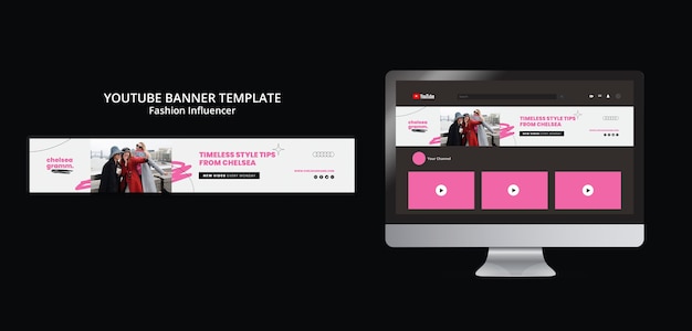 Influencer youtube channel art template design