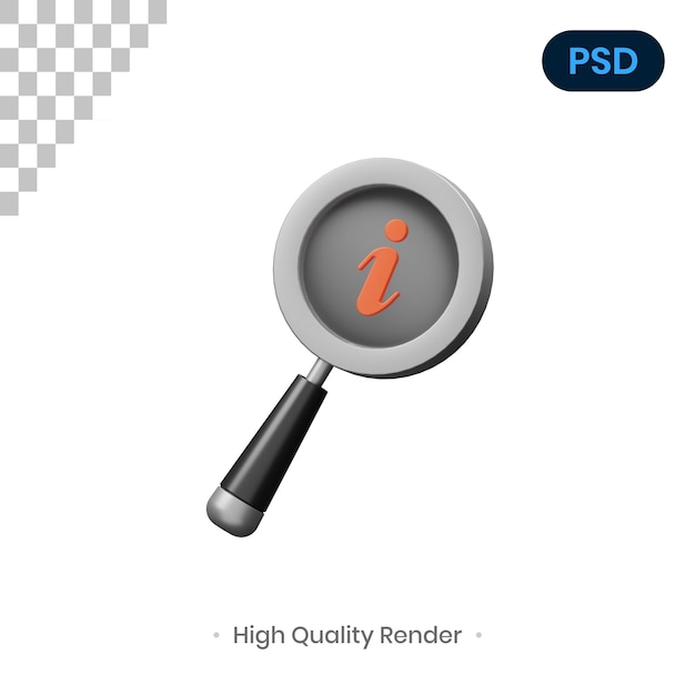 Info 3D Icon Premium Psd