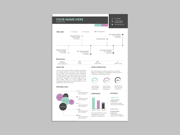 PSD info-graphic resume template
