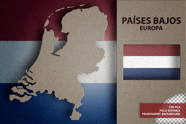 PSD infografiek met kaart en vlag van nederland