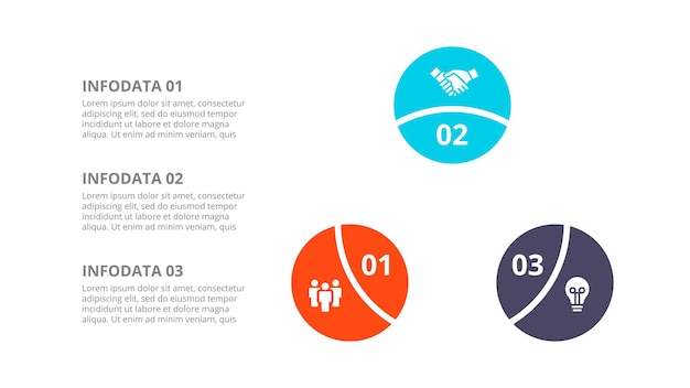 Infografika do prezentacji slajdów Koncepcja biznesowa z 3 opcjami