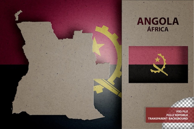 PSD infografika psd z mapą i flagą angoli