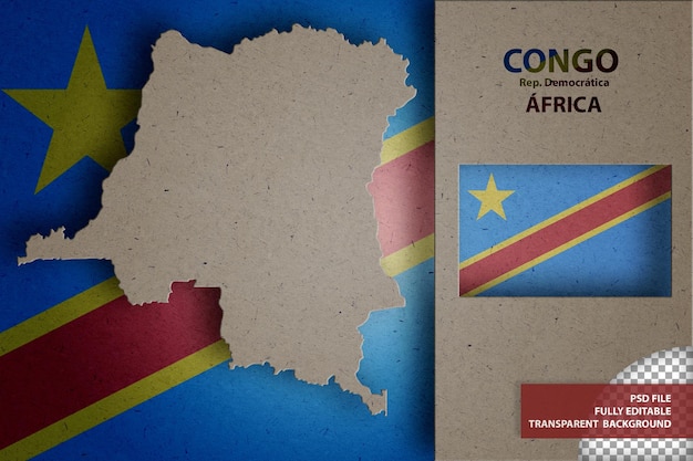 PSD infografika psd z mapą i flagą kongo