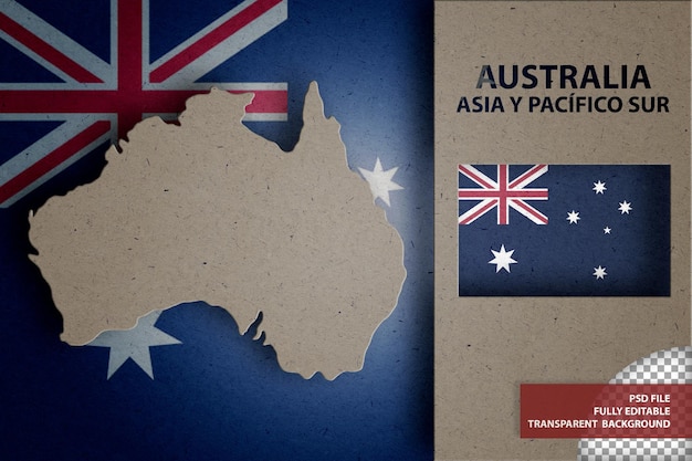 PSD infografika z mapą i flagą australii