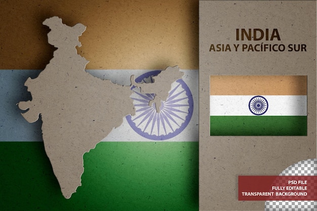 PSD infografika z mapą i flagą indii