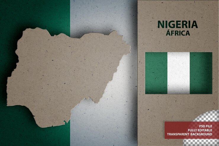 Infografika z mapą i flagą NIGERII