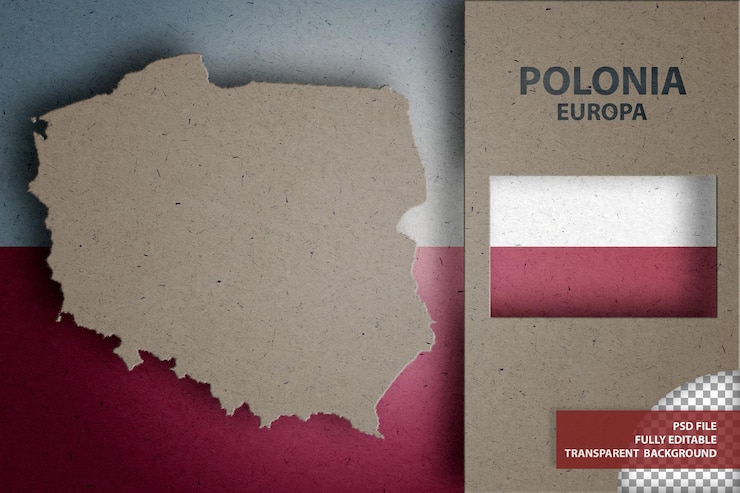 Infografika z mapą i flagą Polski