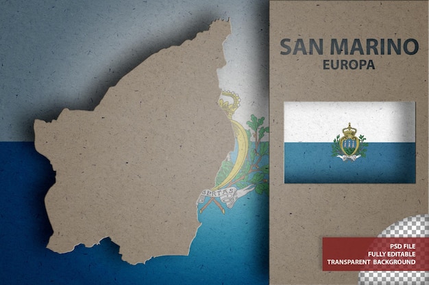 PSD infografika z mapą i flagą san marino