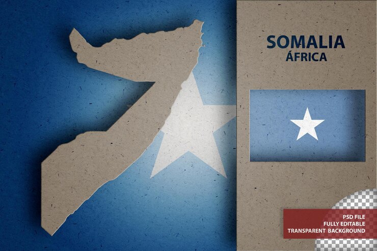 Infografika z mapą i flagą Somalii