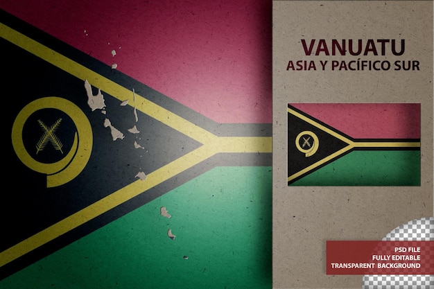 PSD infografika z mapą i flagą vanuatu