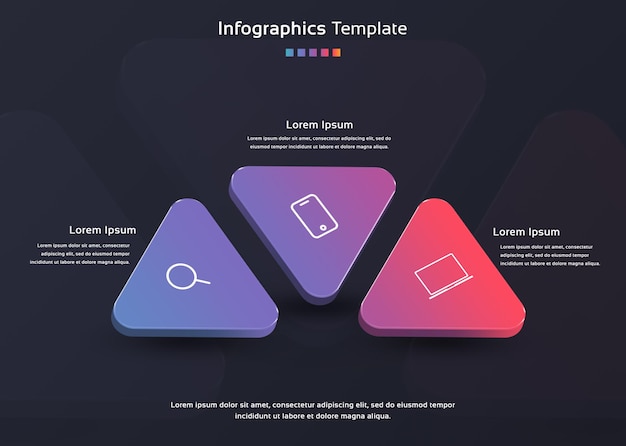 Infografiki 3D gradientowego diagramu prostokątnego