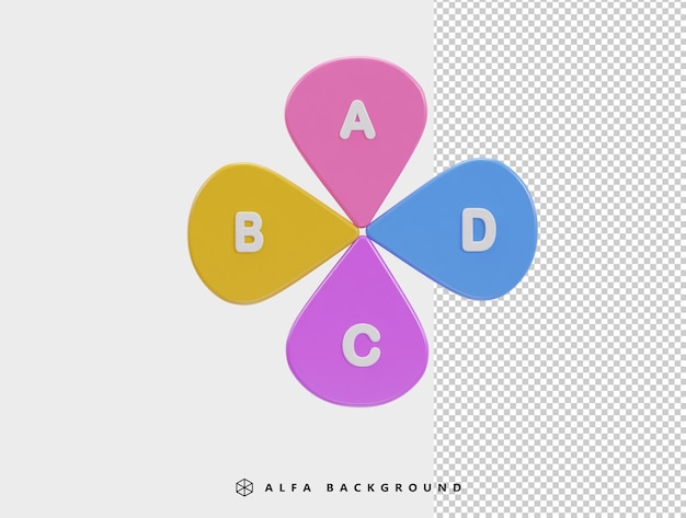 PSD infografisch pictogram 3d-rendering vectorillustratie