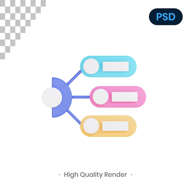 PSD infographic 3d render illustration premium psd