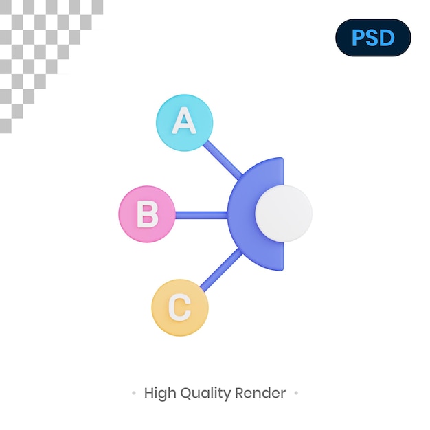 Infographic 3d 렌더링 그림 프리미엄 Psd